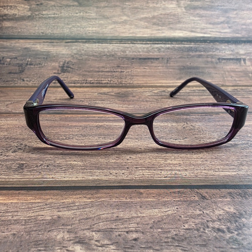 Coach Bernice 844 Purple Rectangular Eyeglasses 51-15-135 Signature Logo Frames